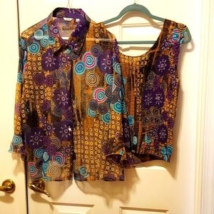 NICOLA/TWO PIECE Top💚💜